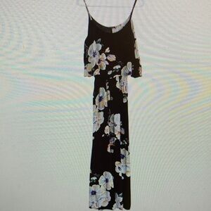 Elegant Black Floral Maxi Dress